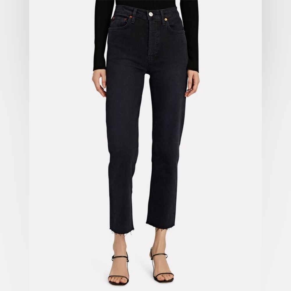 RE/DONE 70s High-Rise Stove Pipe Jeans Black 23